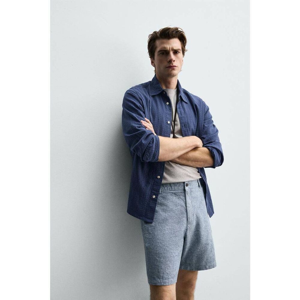 Zara Men's Cotton European Linen Blend Shorts Sz. 31